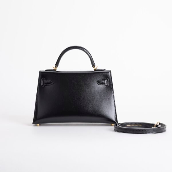 TaiwanHermes Mini Kelly 19CM Box Leather CC89 Noir Gold Hardware