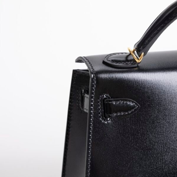 TaiwanHermes Mini Kelly 19CM Box Leather CC89 Noir Gold Hardware