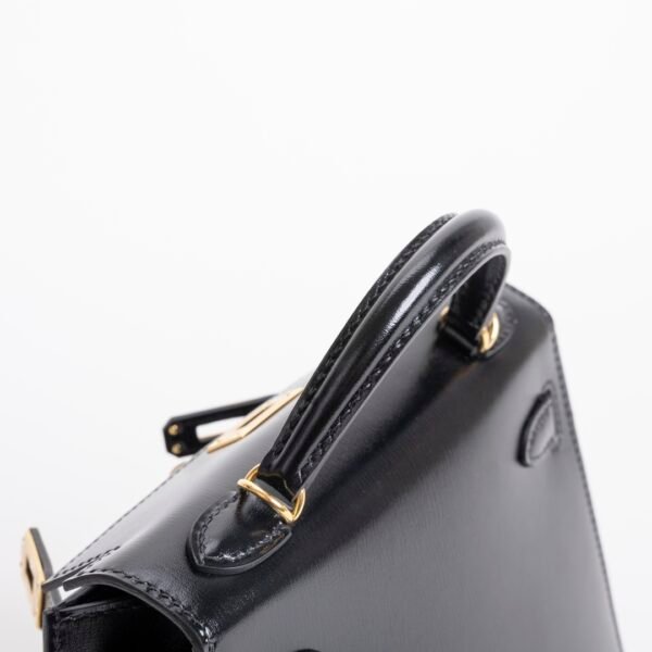 TaiwanHermes Mini Kelly 19CM Box Leather CC89 Noir Gold Hardware