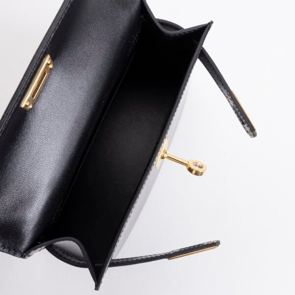 TaiwanHermes Mini Kelly 19CM Box Leather CC89 Noir Gold Hardware