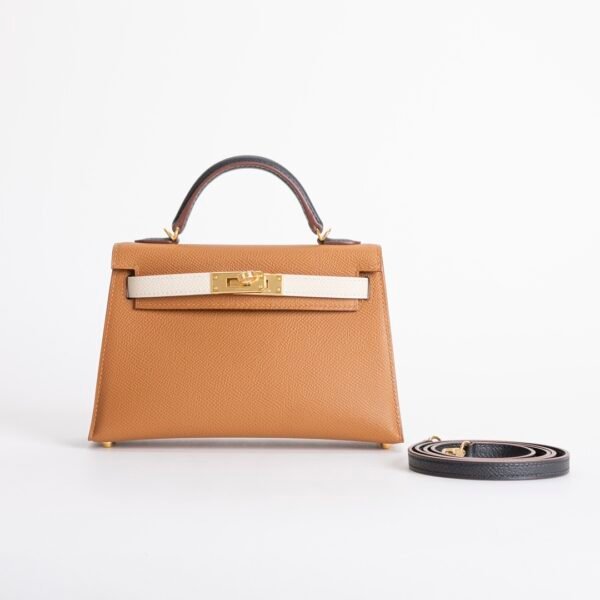 wsxc1731342470233_0 Hermes Mini Kelly 19CM Epsom 37 Gold / 10 Craie / 89 Noir Gold Hardware