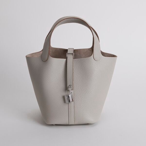 wsxc1731428084842_0-1 Canada Ottawa Picotin 18CM CK80 Gris Pearl Clemence Leather Silver Hardware