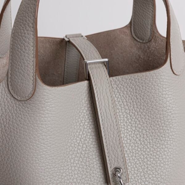 wsxc1731428084842_4 Canada Ottawa Picotin 18CM CK80 Gris Pearl Clemence Leather Silver Hardware