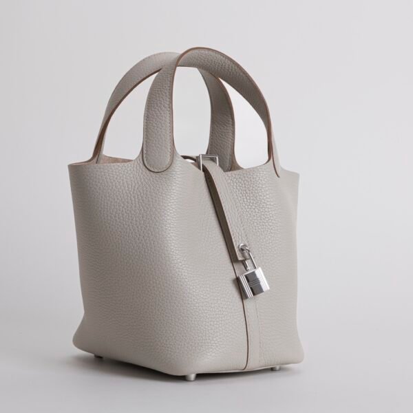 wsxc1731428084843_1 Canada Ottawa Picotin 18CM CK80 Gris Pearl Clemence Leather Silver Hardware