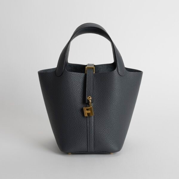 UAE Dubai Picotin 18CM Clemence Leather H0 Gris Misty Gold Hardware