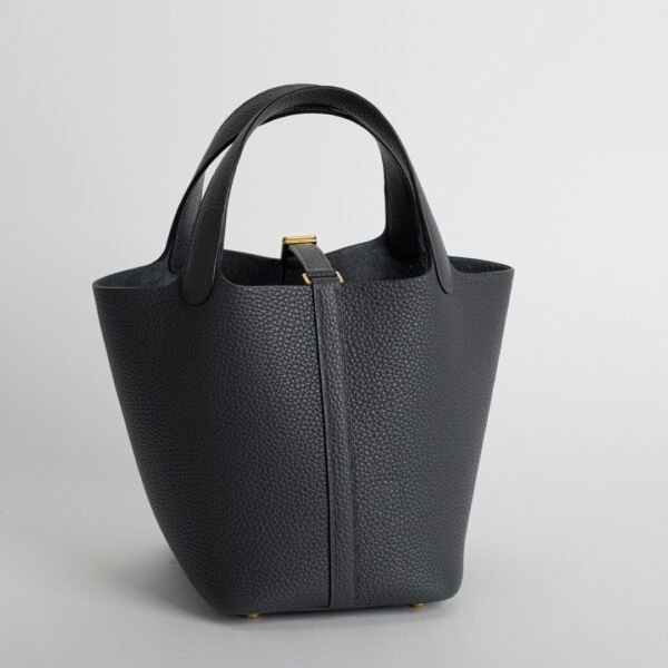 UAE Dubai Picotin 18CM Clemence Leather H0 Gris Misty Gold Hardware