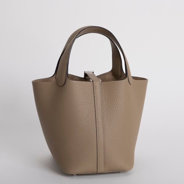 Russia Moscow Picotin 18CM Clemence Leather 8Q Beige Marfa Silver Hardware