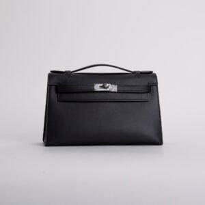wsxc1731431403745_0 Full Handmade Kelly Pochette 22cm Swift Leather CK89 Noir Silver Hardware