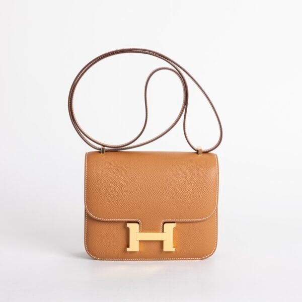 wsxc1731521141030_0-1 UK London CC37 Gold Epsom Leather Constance 18CM Gold Hardware