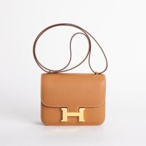 UK London CC37 Gold Epsom Leather Constance 18CM Gold Hardware