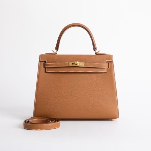 Australia Sydney Kelly Sellier 25CM CC37 Gold Epsom Leather Gold Hardware