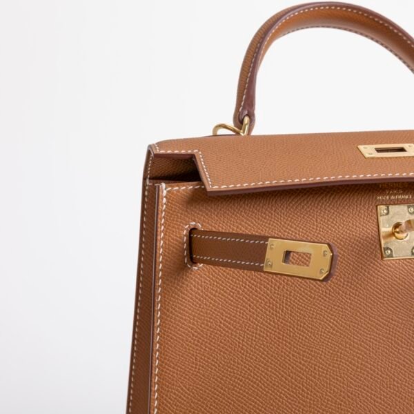 Australia Sydney Kelly Sellier 25CM CC37 Gold Epsom Leather Gold Hardware