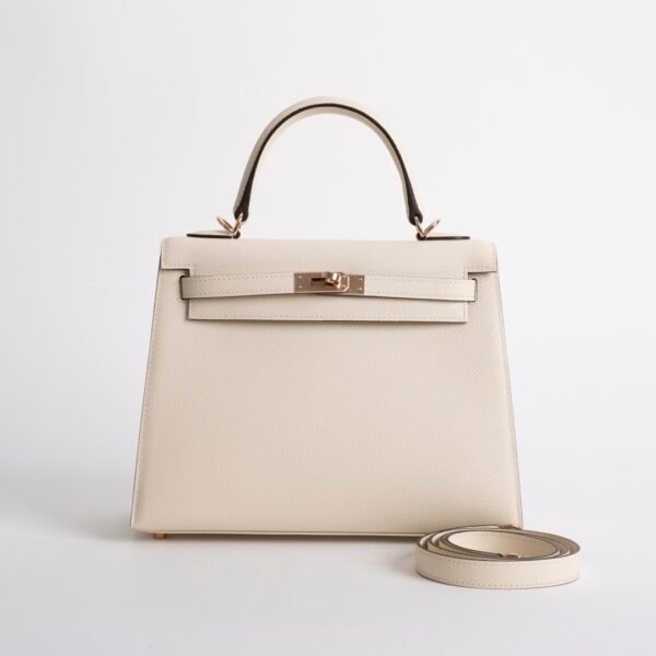 Women’s Tote Bag Kelly Sellier 25CM Epsom Leather I2 Nata Rose Gold