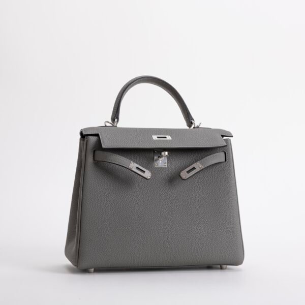 Canada Toronto Kelly 25CM Togo Leather 0L Gris Meyer Silver Hardware