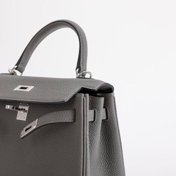 Canada Toronto Kelly 25CM Togo Leather 0L Gris Meyer Silver Hardware