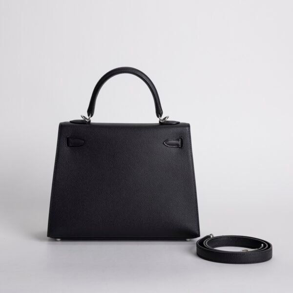 UAE Dubai Kelly Sellier 25CM Epsom Leather CK89 Noir Silver Hardware
