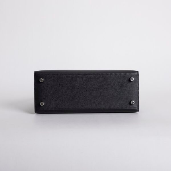 UAE Dubai Kelly Sellier 25CM Epsom Leather CK89 Noir Silver Hardware