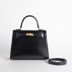 Russia Moscow Box Leather Kelly Sellier 25CM CC89 Noir Gold Hardware