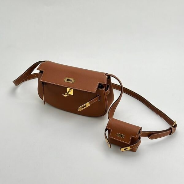 New Arrival CC37 Gold Swift Leather Gold Hardware Kelly Moove Waist Bag