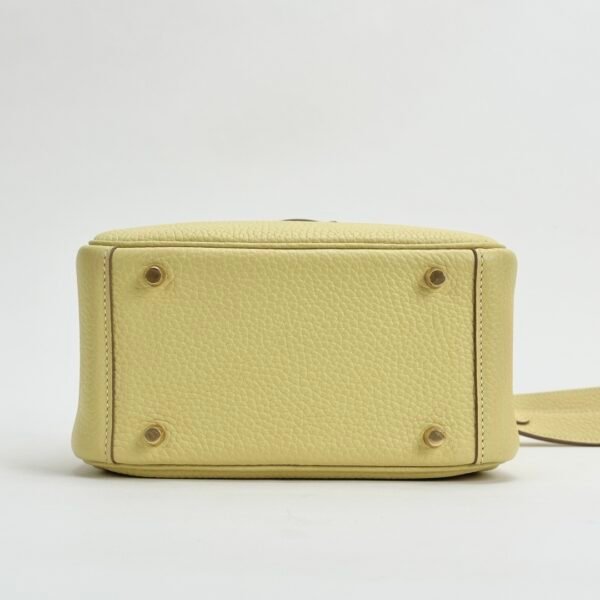 Hong Kong Mini Lindy 19CM Clemence Leather 1Z Jaune Poussin Gold Hardware