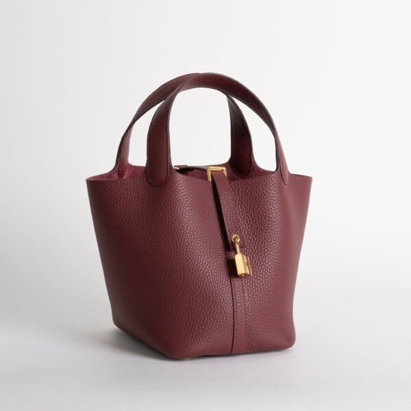 wsxc1732127315733_1 Women’s Tote Bag Picotin 18CM Clemence Leather Silver Hardware CC55 Rouge H Gold Hardware