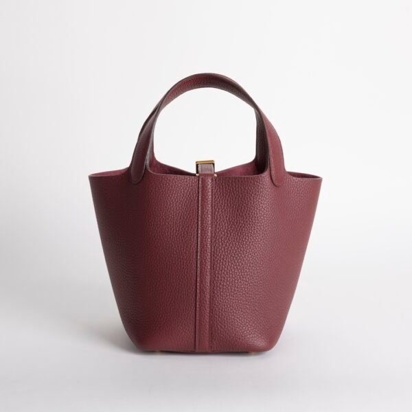 wsxc1732127315733_2 Women’s Tote Bag Picotin 18CM Clemence Leather Silver Hardware CC55 Rouge H Gold Hardware
