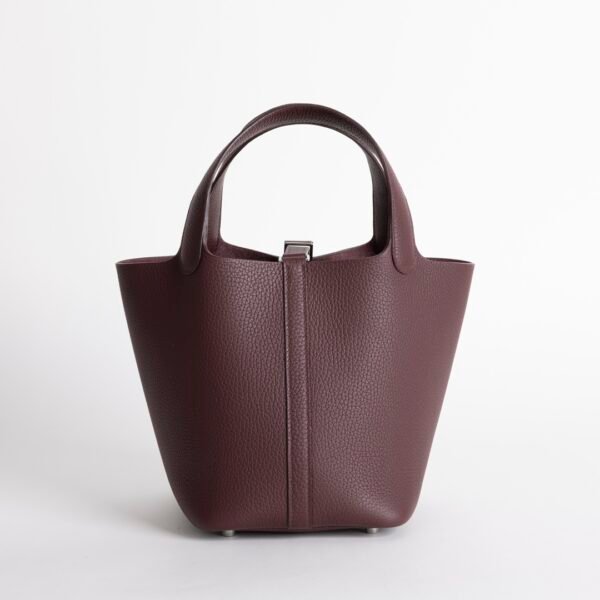 wsxc1732127319193_2 Luxury Women’s Bag Clemence Leather 0G Rouge Sellier Picotin 18CM Silver Hardware