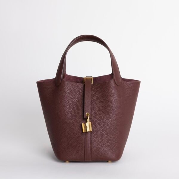 UK London Picotin 18CM Clemence Leather 0G Rouge Sellier Gold Hardware