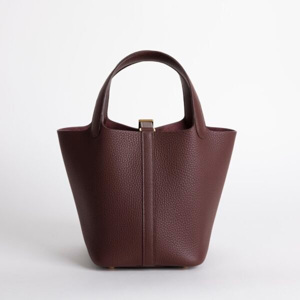 UK London Picotin 18CM Clemence Leather 0G Rouge Sellier Gold Hardware