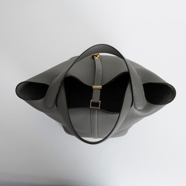 wsxc1732379874912_3 Women’s Tote Bag Picotin 22CM Clemence Leather 0L Gris Meyer Gold Hardware