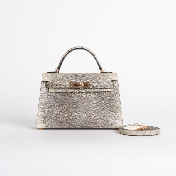 Australia Canberra Mini Kelly 19CM Ombre Lizard Leather Rose Gold Hardware