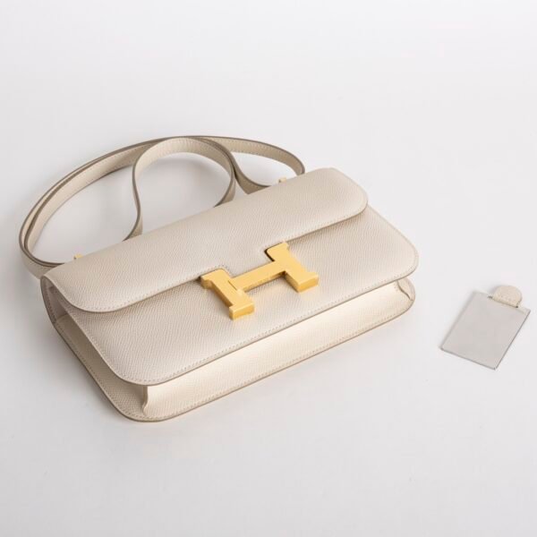 Full Handmade Constance 24 Elan CC10 Craie Epsom Leather Gold Hardware