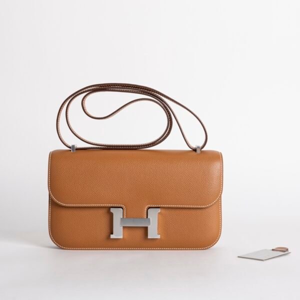 Luxury Bag CK37 Gold Epsom Leather Constance 24 Elan Silver Hardware