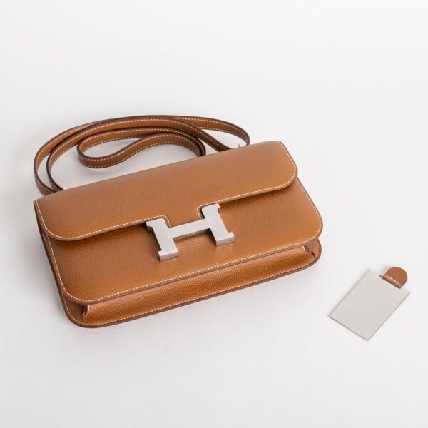 Luxury Bag CK37 Gold Epsom Leather Constance 24 Elan Silver Hardware