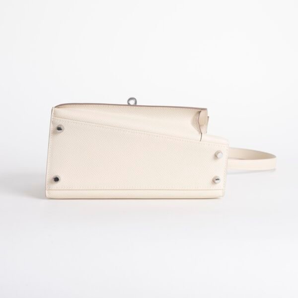 Full Handmade Kelly Desordre 20CM Epsom Leather CK10 Craie Silver Hardware