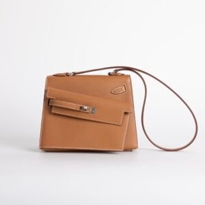 Hong Kong Epsom Leather CC37 Gold Kelly Desordre 20CM Shoulder Bag Silver Hardware