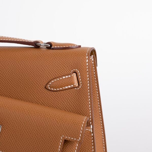 Hong Kong Epsom Leather CC37 Gold Kelly Desordre 20CM Shoulder Bag Silver Hardware