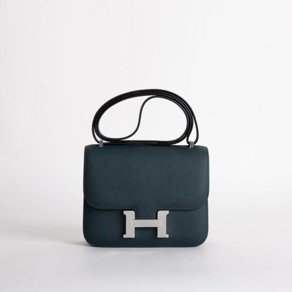 Women’s Shoulder Bag Epsom Leather V0 Vert Rousseau Constance 18CM Silver Hardware