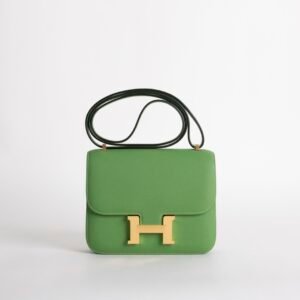 Full Handmade Constance 18CM Epsom Leather A8 Vert Yucca Gold Hardware