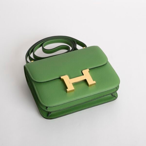 Full Handmade Constance 18CM Epsom Leather A8 Vert Yucca Gold Hardware