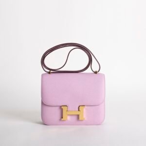 USA New York Constance Bag 18CM Epsom Leather X9 Mauve Sylvestre Gold Hardware