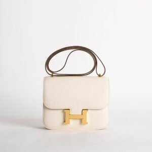Women’s Shoulder Bag Epsom Leather Constance 18CM I2 Nata Gold Hardware