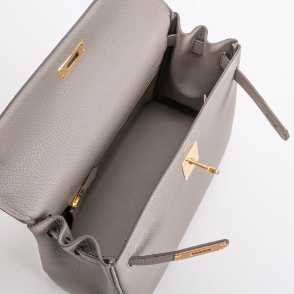 Russia Moscow Kelly 28CM Togo Leather M8 Gris Asphalt Gold Hardware