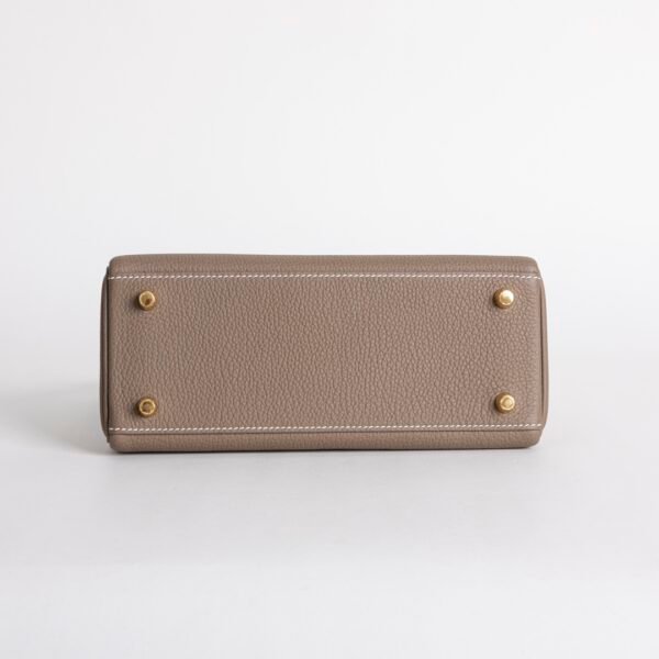 Luxury Women’s Bag Kelly 25CM Togo Leather CC18 Etoupe Gold Hardware