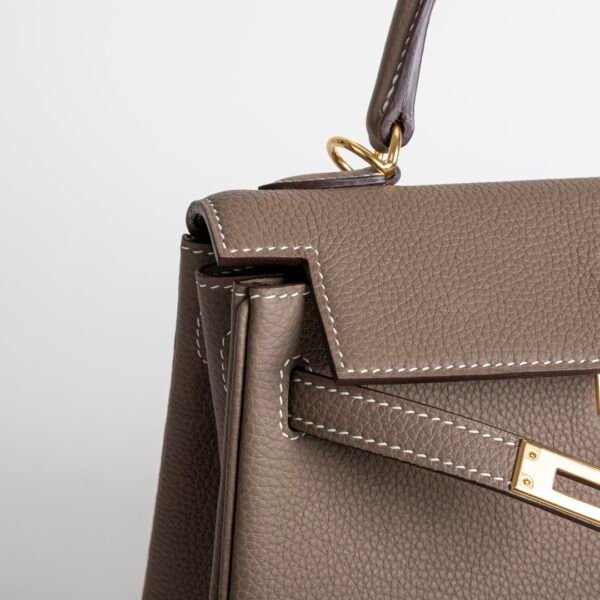 Luxury Women’s Bag Kelly 25CM Togo Leather CC18 Etoupe Gold Hardware