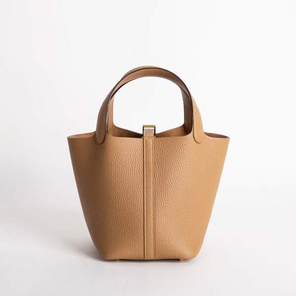 USA New York Picotin 18CM Clemence Leather 4B Biscuit Gold Hardware