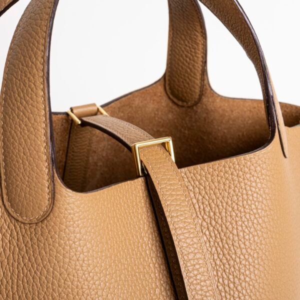 USA New York Picotin 18CM Clemence Leather 4B Biscuit Gold Hardware