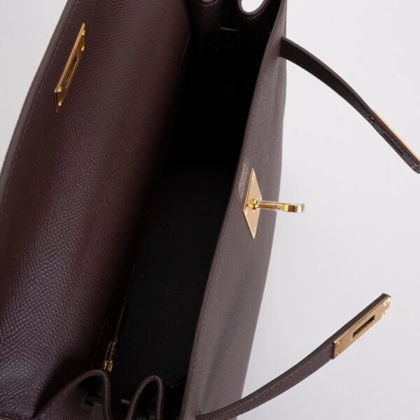 Women’s Bag Kelly Sellier 32CM Epsom Leather 0G Rouge Sellier Gold Hardware