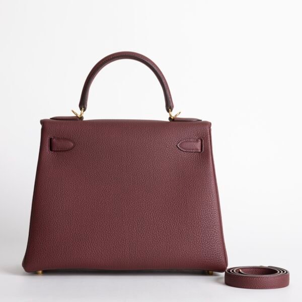 UK London Hermes Kelly 28CM Togo Leather CC55 Rouge H Gold Hardware