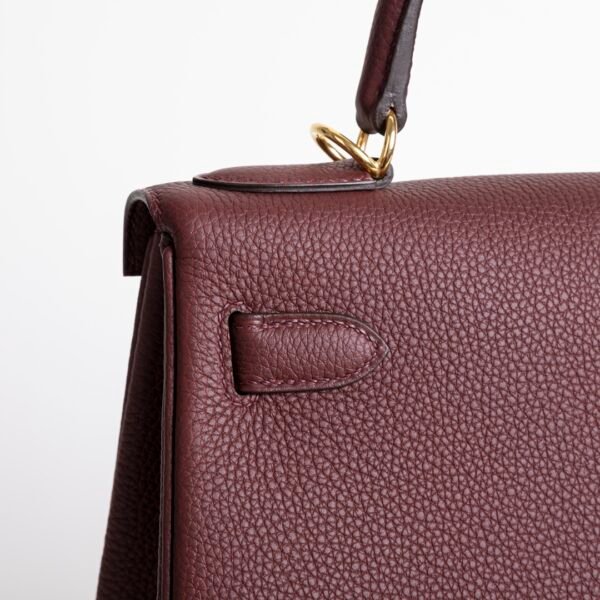 UK London Hermes Kelly 28CM Togo Leather CC55 Rouge H Gold Hardware